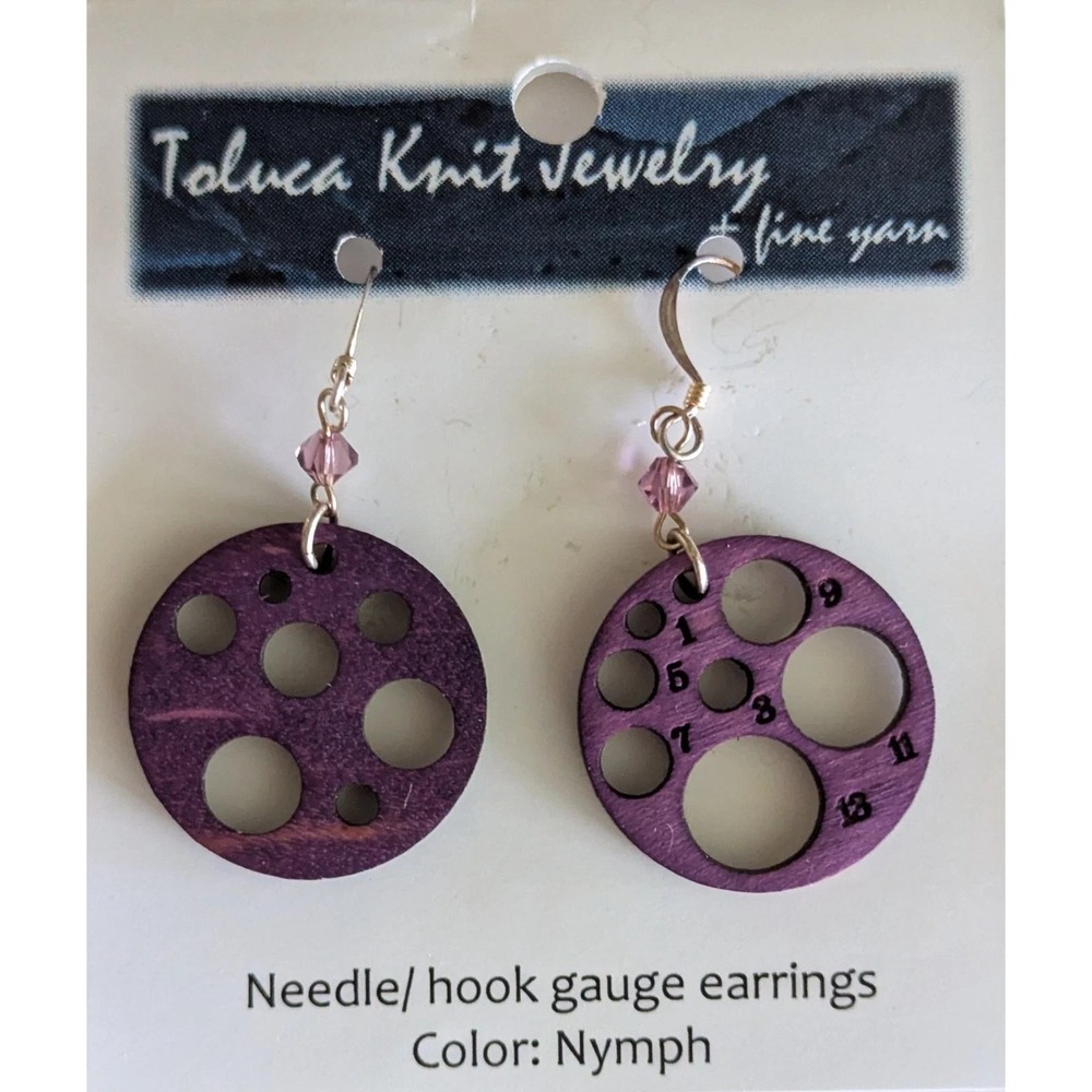 Toluca Knit Jewelry Needle‎ Hook Gauge Earrings Nymph Lavender Wood